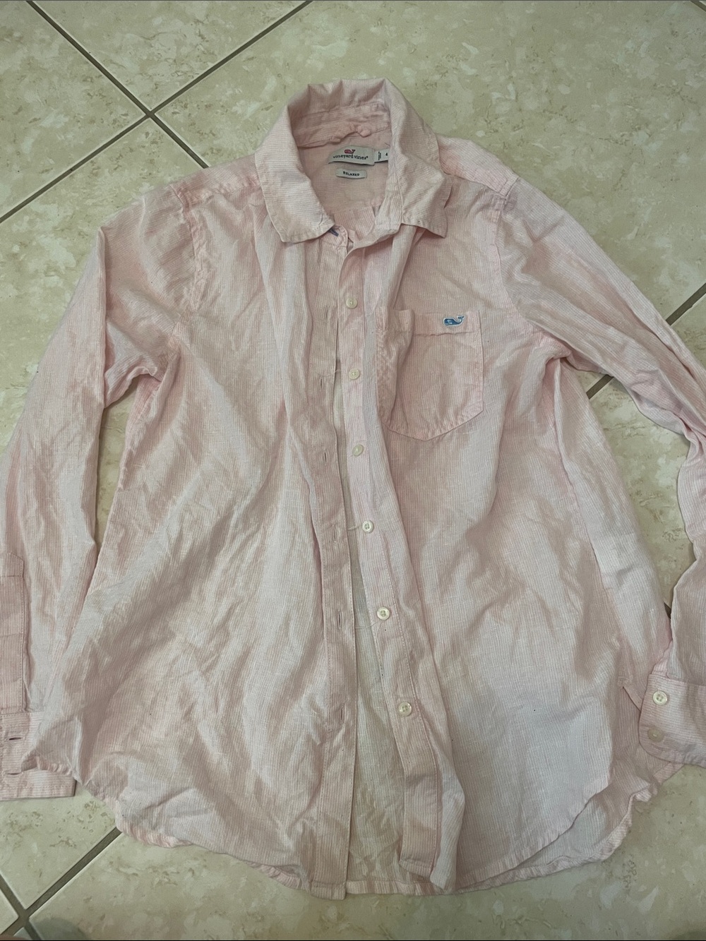 Vineyard Vines Light Pink Striped Button-Down Shirt